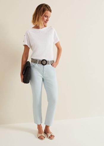 Phase Eight Lindsey Cropped Straight Leg Trousers Blue Canada | JNCDKL-320